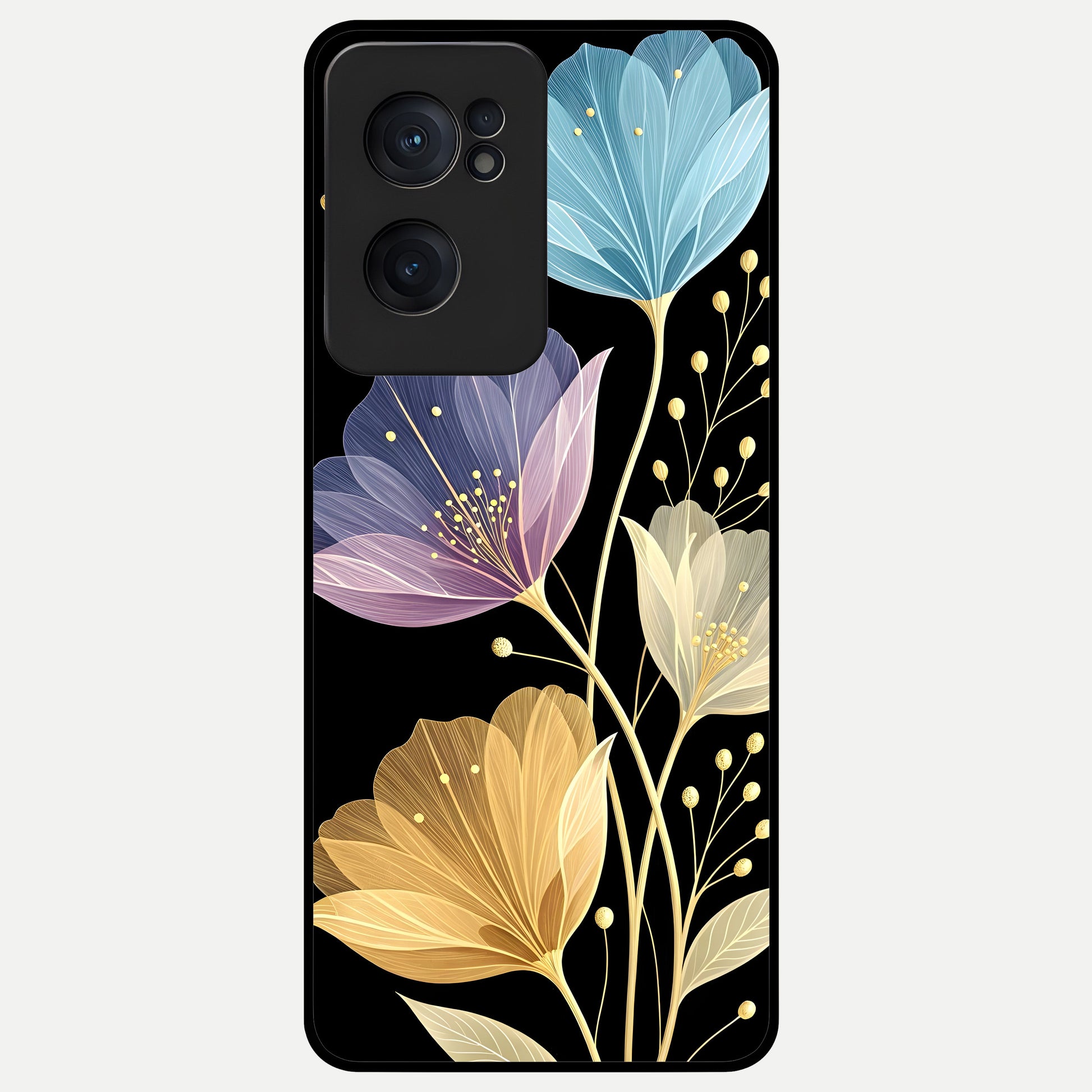  Flower Bloom Glow Glass Case For Oneplus Nord CE2 back cover – full design glossy printed glass finish