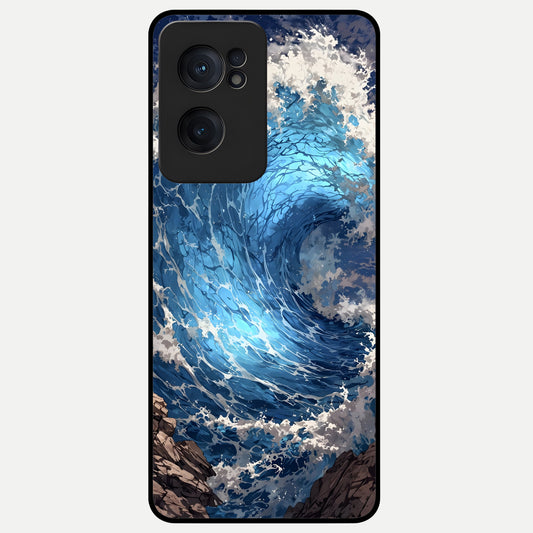  Giant Ocean Wave Glass Case For Oneplus Nord CE2 back cover – full design glossy printed glass finish