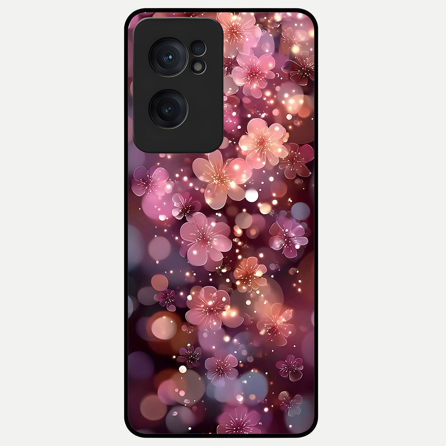  Glowing Petal Bliss Glass Case For Oneplus Nord CE2 back cover – full design glossy printed glass finish
