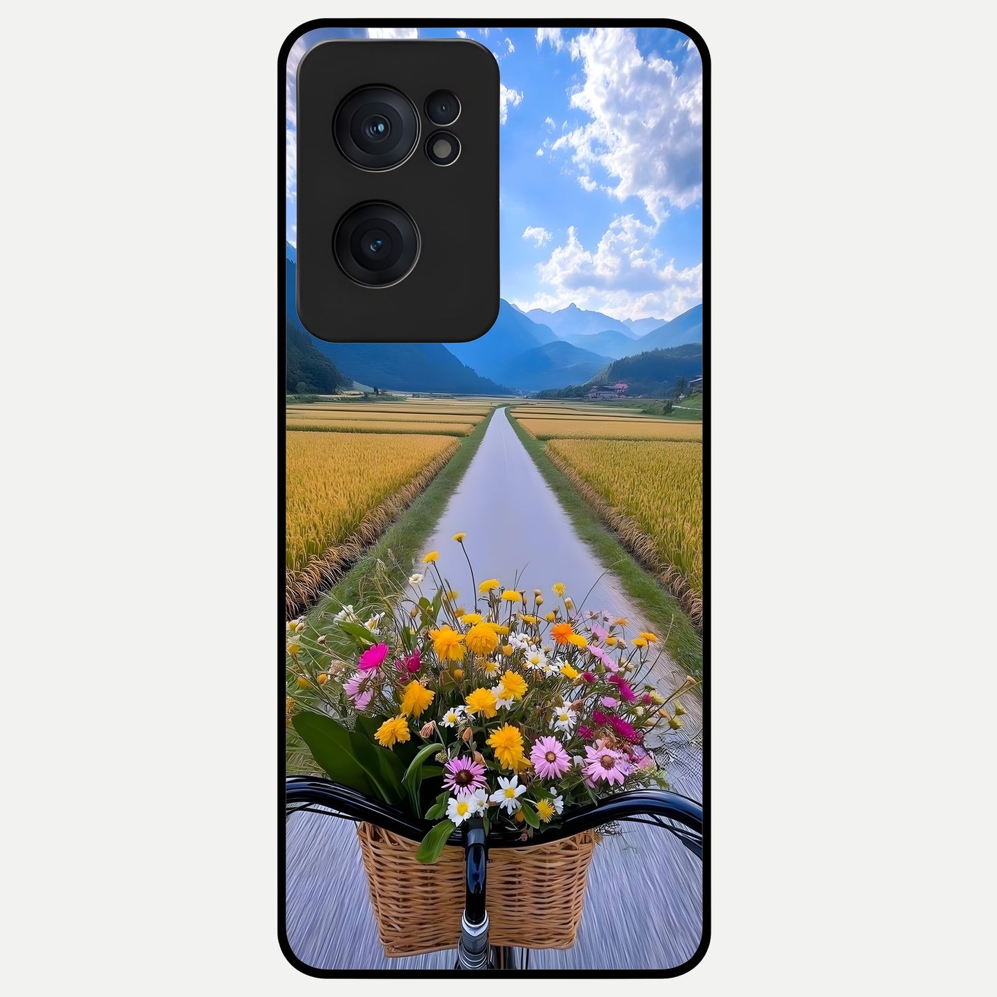  Golden Field Journey Glass Case For Oneplus Nord CE2 back cover – full design glossy printed glass finish