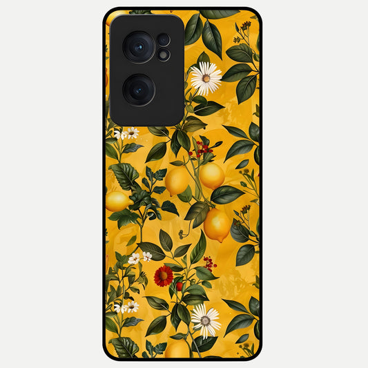  Golden Lemon Field Glass Case For Oneplus Nord CE2 back cover – full design glossy printed glass finish
