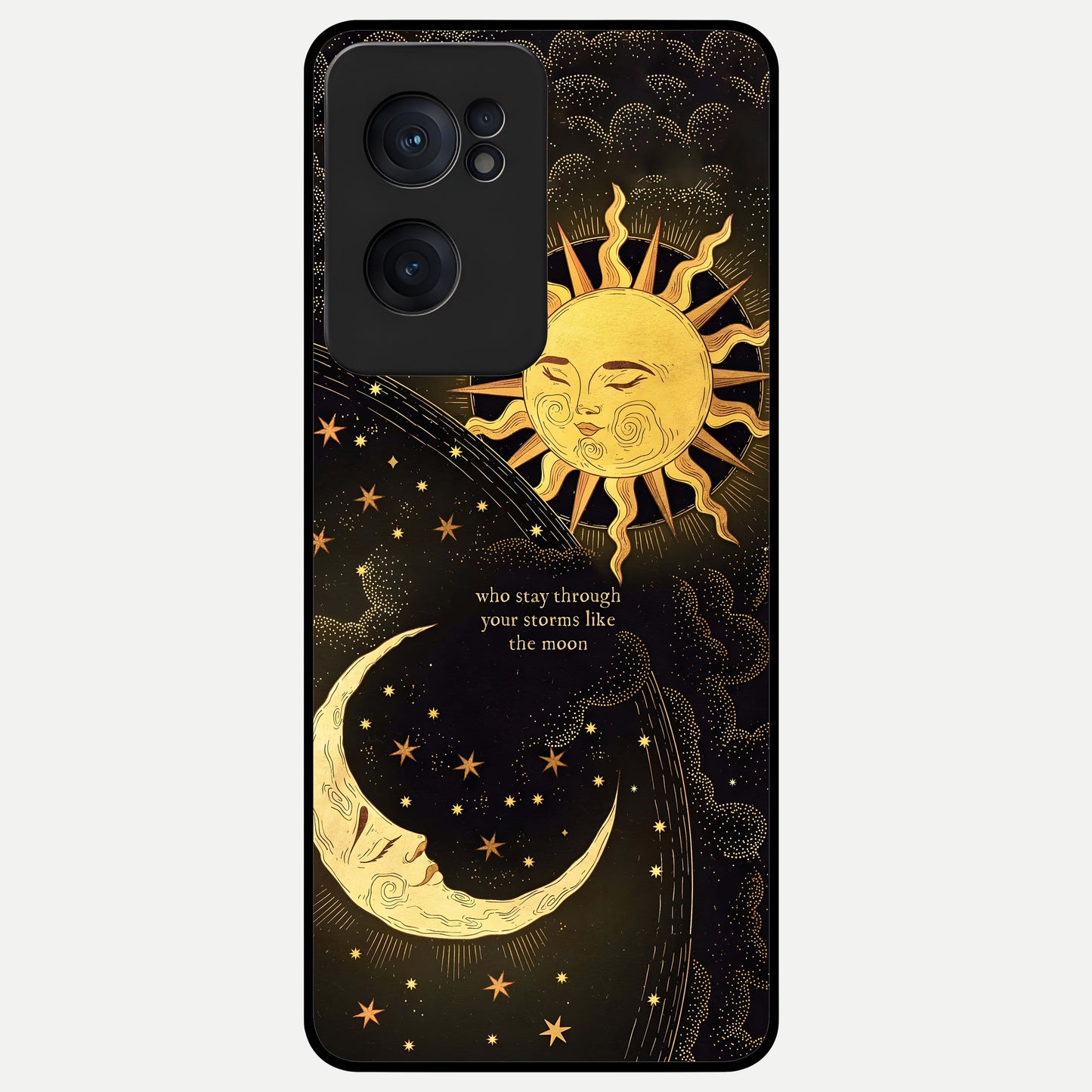  Golden Lunar Love Glass Case For Oneplus Nord CE2 back cover – full design glossy printed glass finish