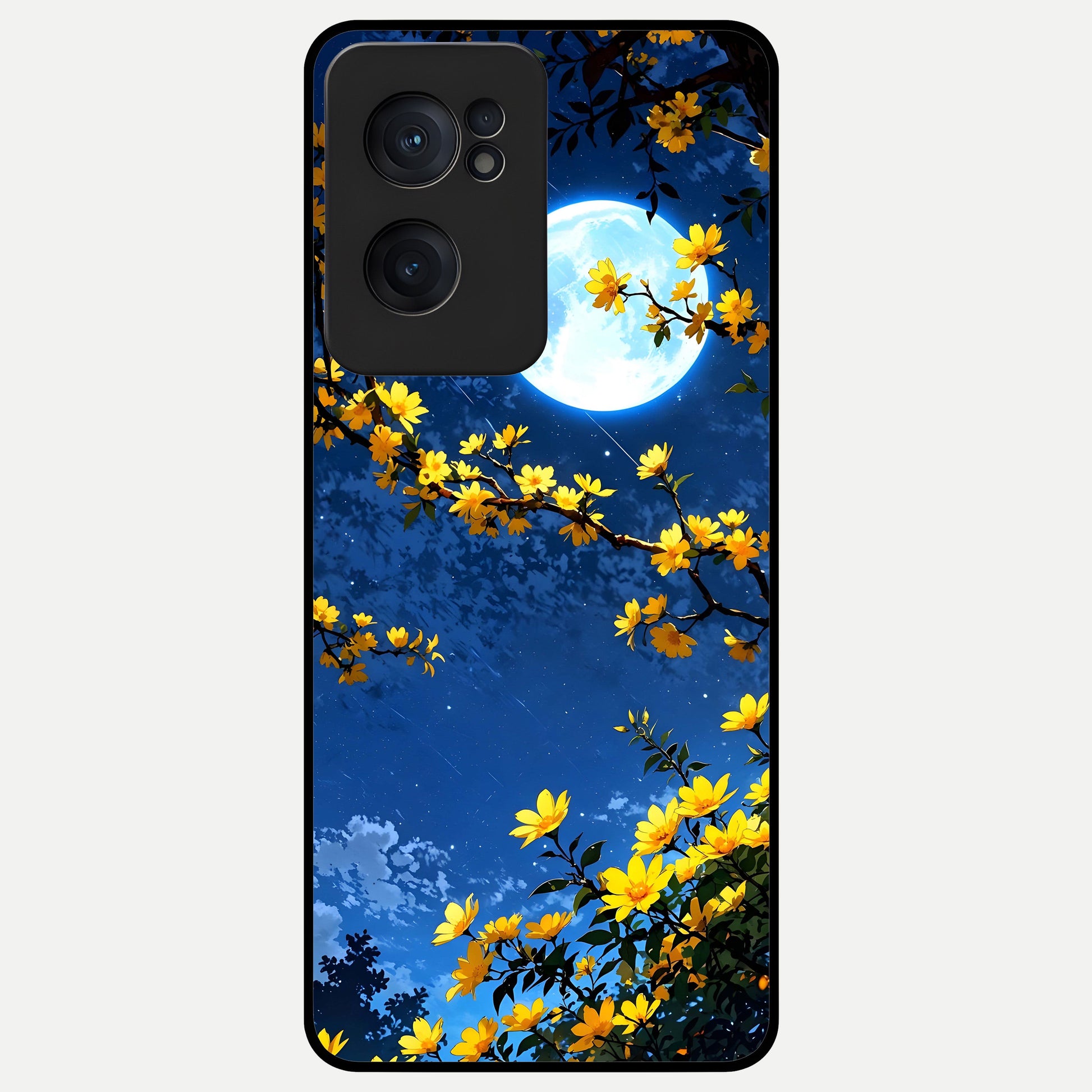  Golden Night Glow Glass Case For Oneplus Nord CE2 back cover – full design glossy printed glass finish