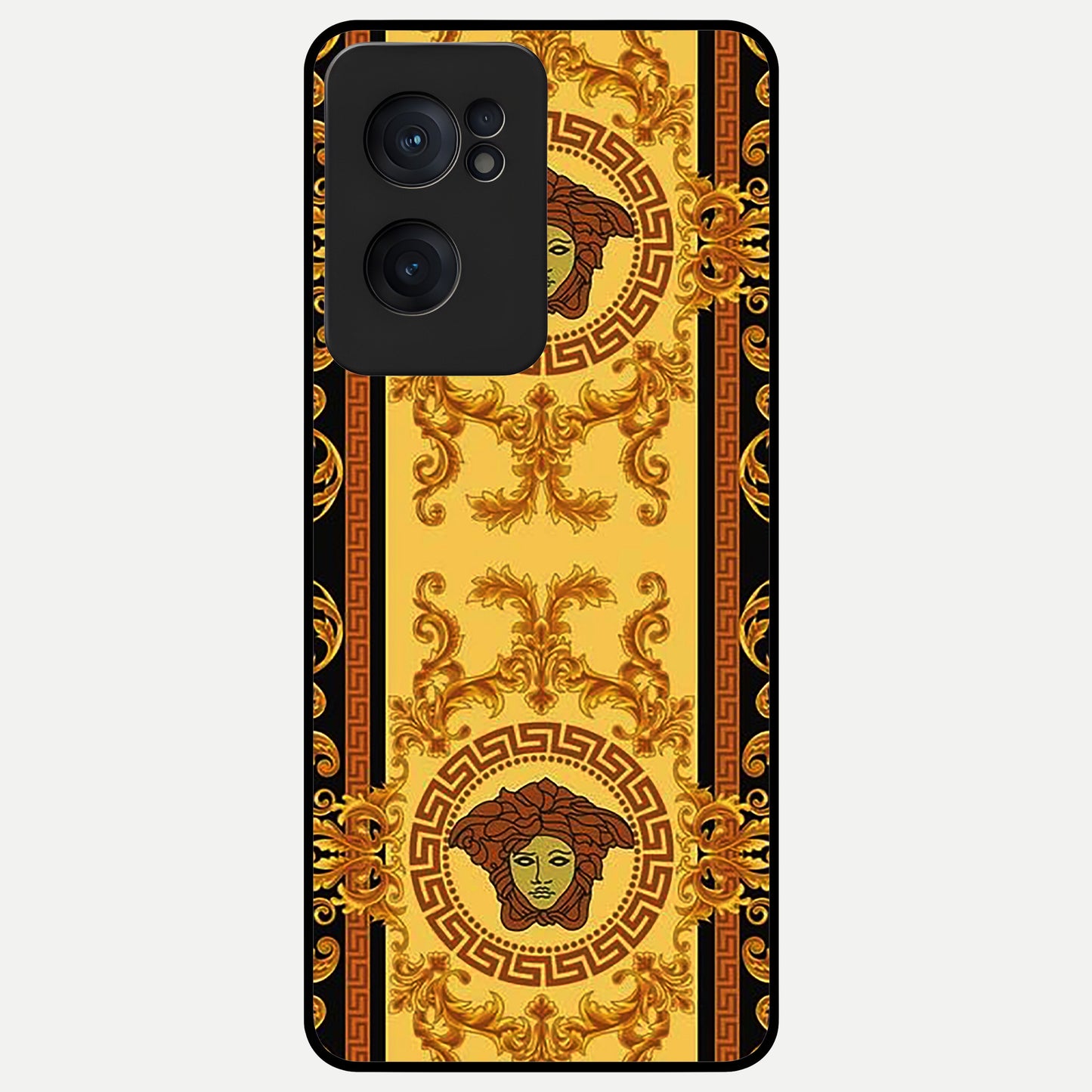  Golden Royal Heritage Glass Case For Oneplus Nord CE2 back cover – full design glossy printed glass finish