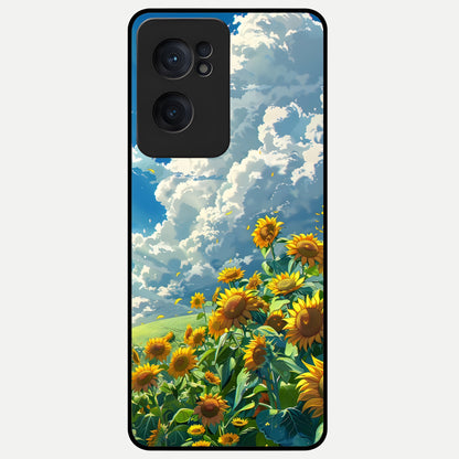  Golden Sun Glory Glass Case For Oneplus Nord CE2 back cover – full design glossy printed glass finish