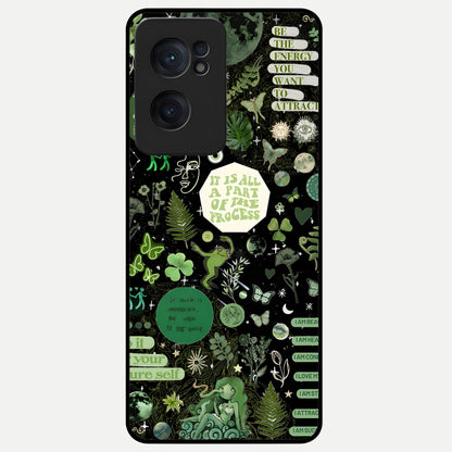  Green Mandala Pattern Glass Case For Oneplus Nord CE2 back cover – full design glossy printed glass finish