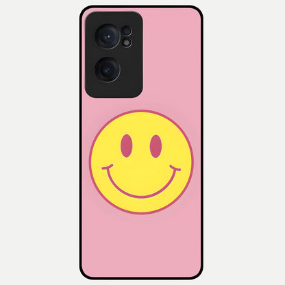  Happy Pink Mood Glass Case For Oneplus Nord CE2 back cover – full design glossy printed glass finish