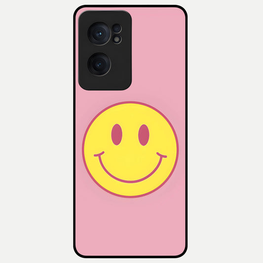  Happy Pink Mood Glass Case For Oneplus Nord CE2 back cover – full design glossy printed glass finish