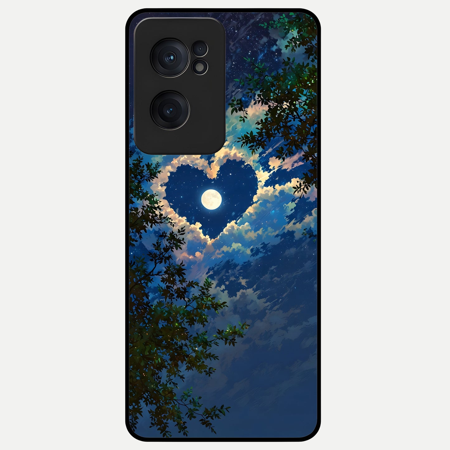  Heart With Moon Sky Glass Case For Oneplus Nord CE2 back cover – full design glossy printed glass finish