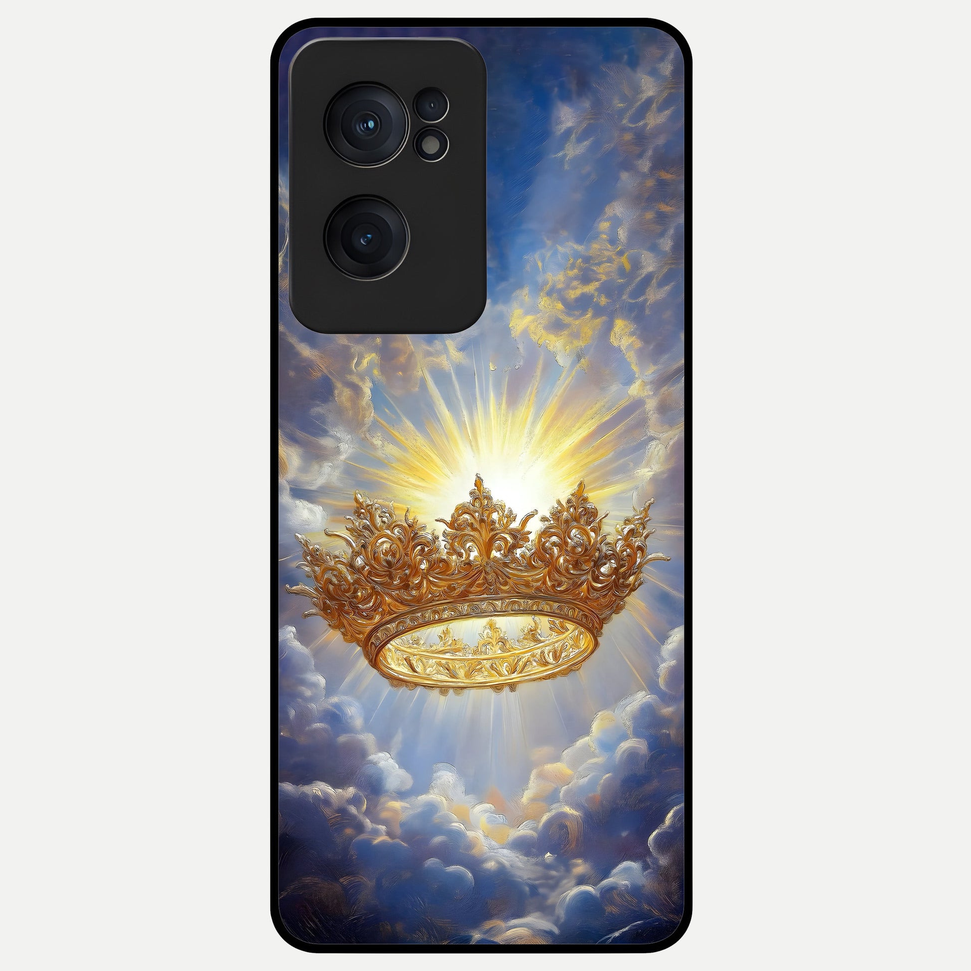  Heavenly Crown Light Glass Case For Oneplus Nord CE2 back cover – full design glossy printed glass finish