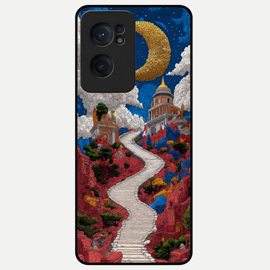  Heavenly Moon Path Glass Case For Oneplus Nord CE2 back cover – full design glossy printed glass finish