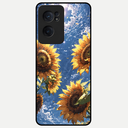  Heavenly Sunflower Rise Glass Case For Oneplus Nord CE2 back cover – full design glossy printed glass finish