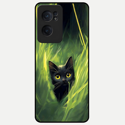  Hidden Cat Whisper Glass Case For Oneplus Nord CE2 back cover – full design glossy printed glass finish