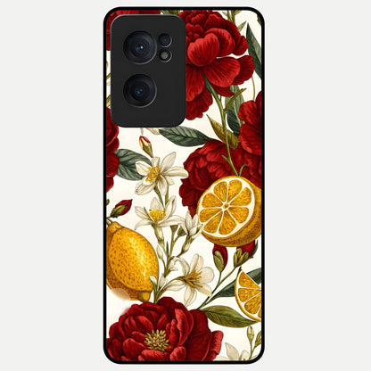  Lemon Rose Charm Glass Case For Oneplus Nord CE2 back cover – full design glossy printed glass finish