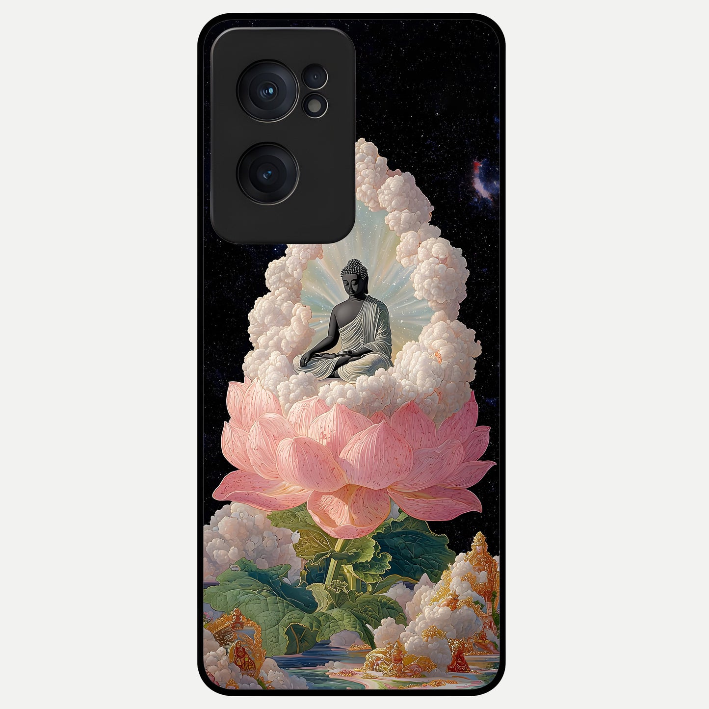  Lotus Divine Peace Glass Case For Oneplus Nord CE2 back cover – full design glossy printed glass finish