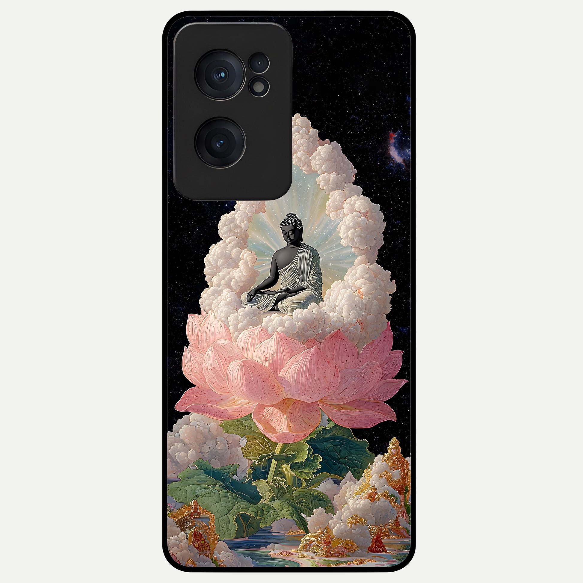  Lotus Divine Peace Glass Case For Oneplus Nord CE2 back cover – full design glossy printed glass finish