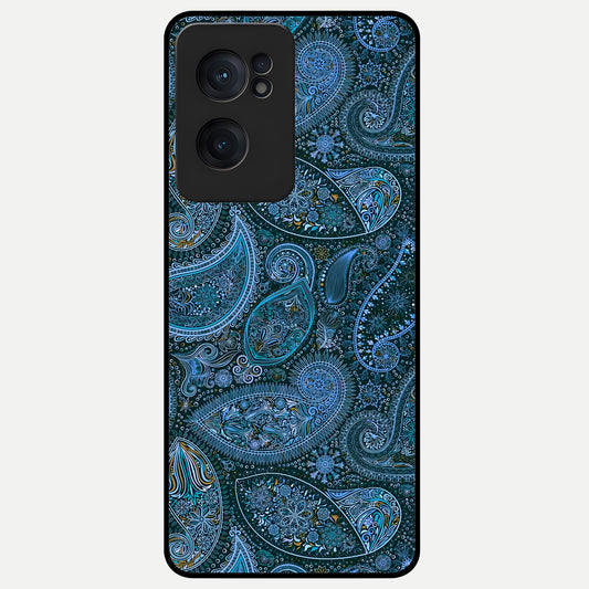  Midnight Paisley Glow Glass Case For Oneplus Nord CE2 back cover – full design glossy printed glass finish