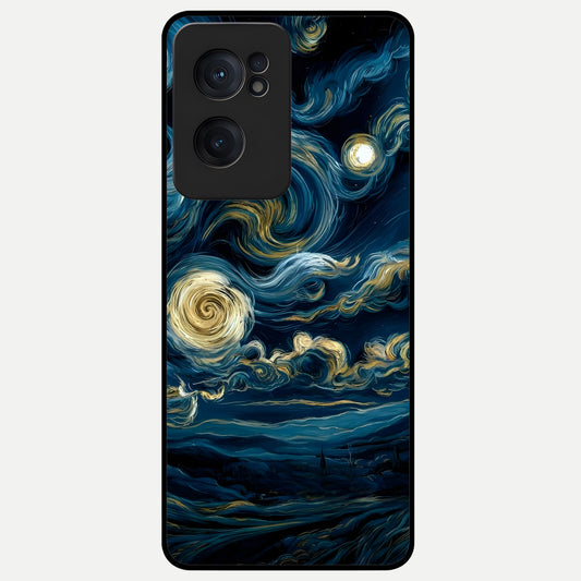  Midnight Sky Whirl Glass Case For Oneplus Nord CE2 back cover – full design glossy printed glass finish