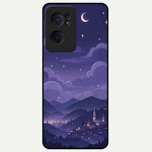  Minimal Night View Glass Case For Oneplus Nord CE2 back cover – full design glossy printed glass finish
