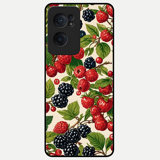  Mixed Berry Collage Glass Case For Oneplus Nord CE2 back cover – full design glossy printed glass finish