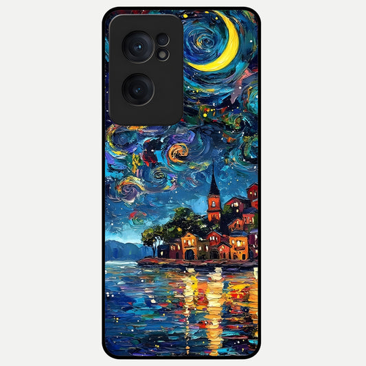  Moonlight Harbor Glow Glass Case For Oneplus Nord CE2 back cover – full design glossy printed glass finish
