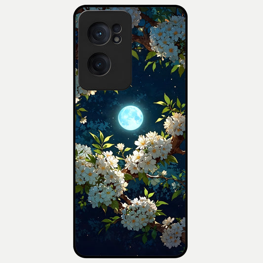  Moonlit Blossom Dream Glass Case For Oneplus Nord CE2 back cover – full design glossy printed glass finish