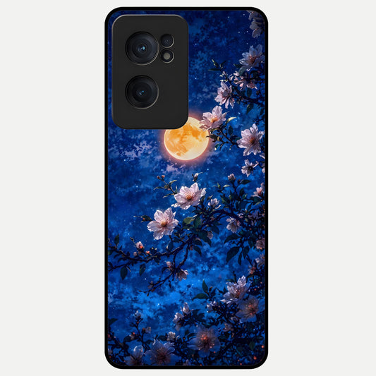  Moonlit Blossoms Night Glass Case For Oneplus Nord CE2 back cover – full design glossy printed glass finish