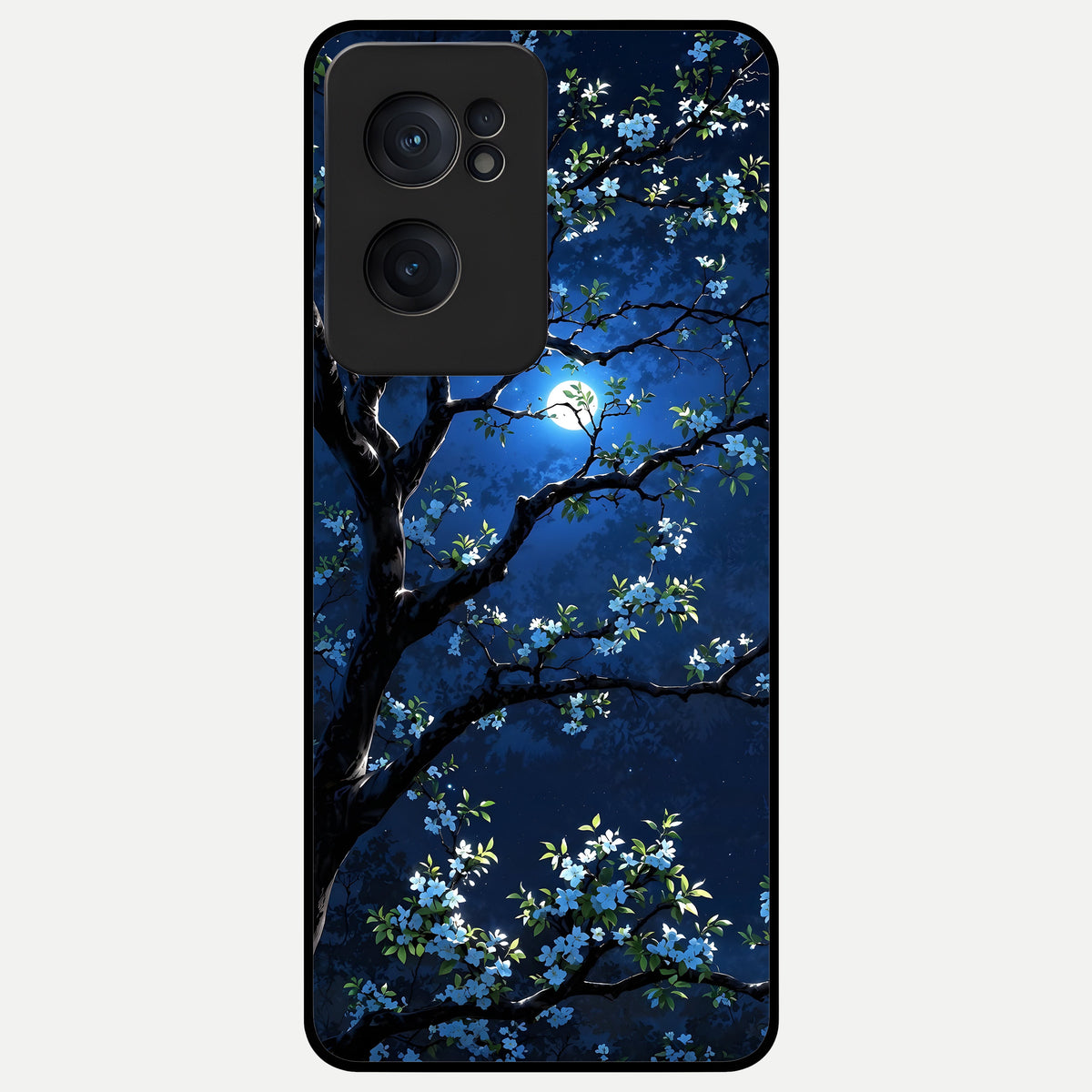  Mystic Floral Night Glass Case For Oneplus Nord CE2 back cover – full design glossy printed glass finish