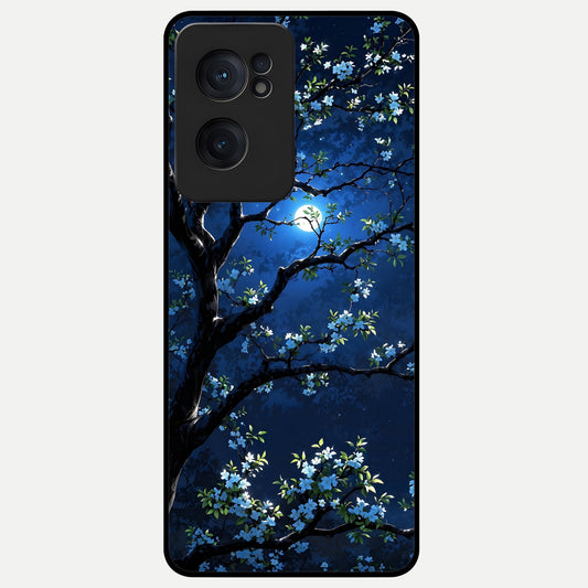  Mystic Floral Night Glass Case For Oneplus Nord CE2 back cover – full design glossy printed glass finish