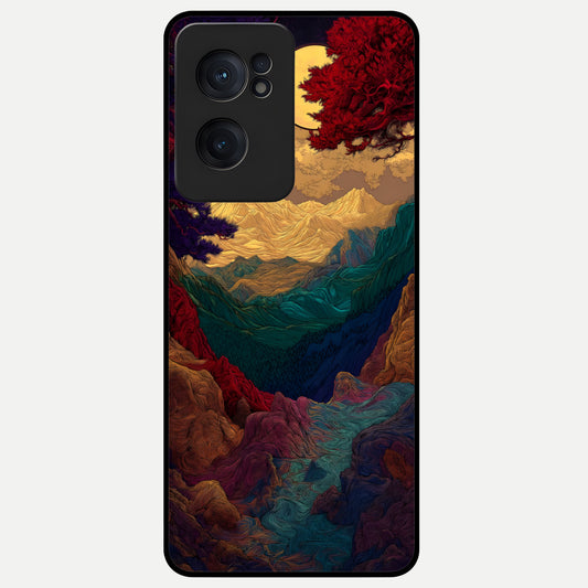 Mystic Valley Light Glass Case For Oneplus Nord CE2 back cover – full design glossy printed glass finish
