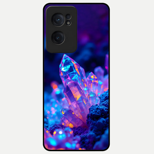  Neon Aura Shards Glass Case For Oneplus Nord CE2 back cover – full design glossy printed glass finish