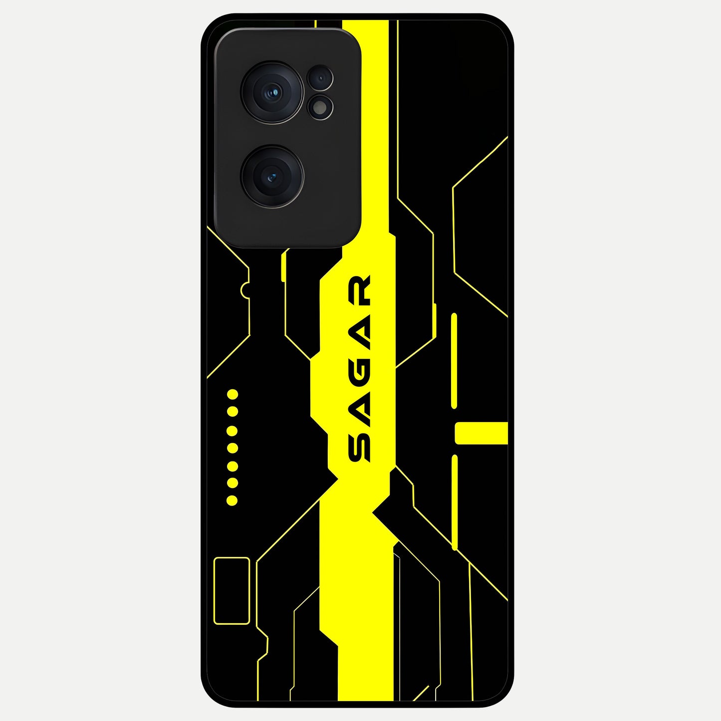  Neon CYBERPUNK Custom Name Glass Case For Oneplus Nord CE2 back cover – full design glossy printed glass finish