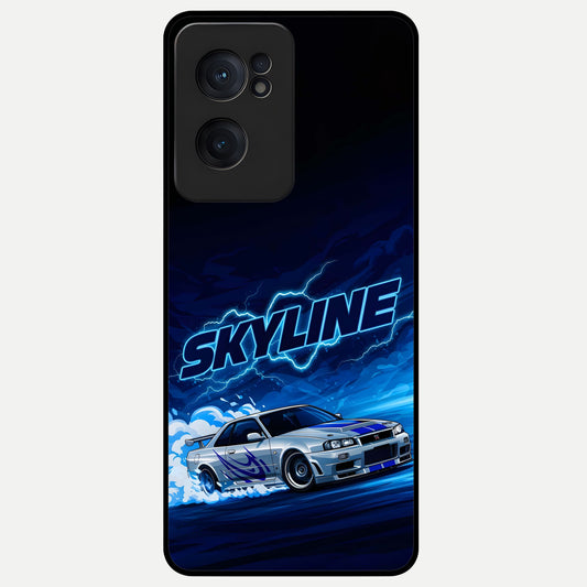 Neon Drift Beast Glass Case For Oneplus Nord CE2 back cover – full design glossy printed glass finish