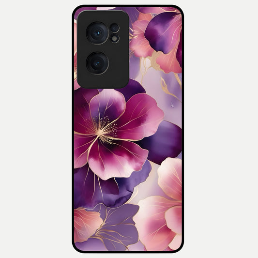  Pink Bouquet Florals Glass Case For Oneplus Nord CE2 back cover – full design glossy printed glass finish