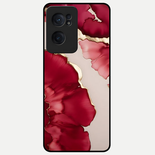  Pink And White Marble Glass Case For Oneplus Nord CE2 back cover – full design glossy printed glass finish