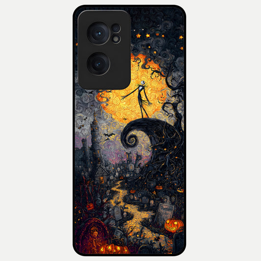  Pumpkin Moonlight Tale Glass Case For Oneplus Nord CE2 back cover – full design glossy printed glass finish