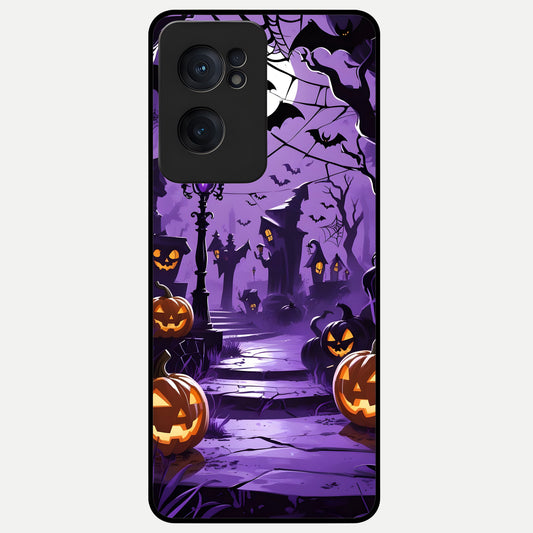  Pumpkin Patch Halloween Glass Case For Oneplus Nord CE2 back cover – full design glossy printed glass finish