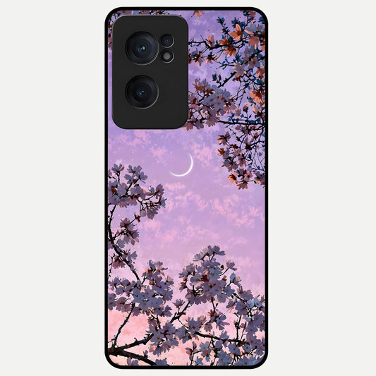  Purple Serenity Moon Glass Case For Oneplus Nord CE2 back cover – full design glossy printed glass finish