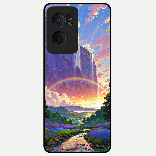  Rainbow Valley Dream Glass Case For Oneplus Nord CE2 back cover – full design glossy printed glass finish