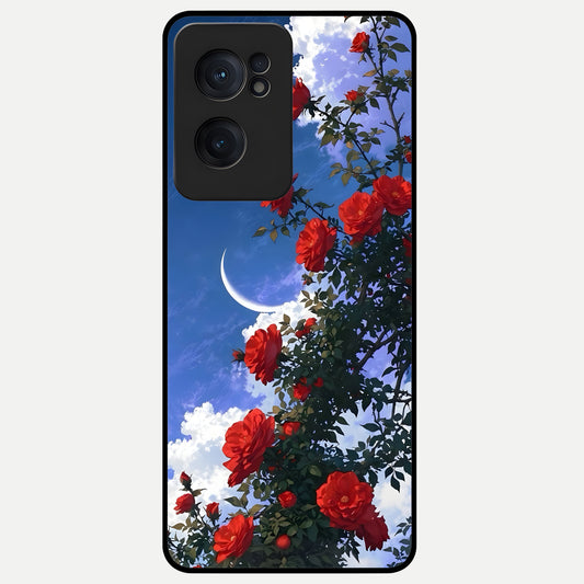  Rose Drift Flowers Glass Case For Oneplus Nord CE2 back cover – full design glossy printed glass finish