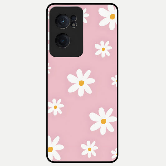  Soft Daisy Bliss Glass Case For Oneplus Nord CE2 back cover – full design glossy printed glass finish