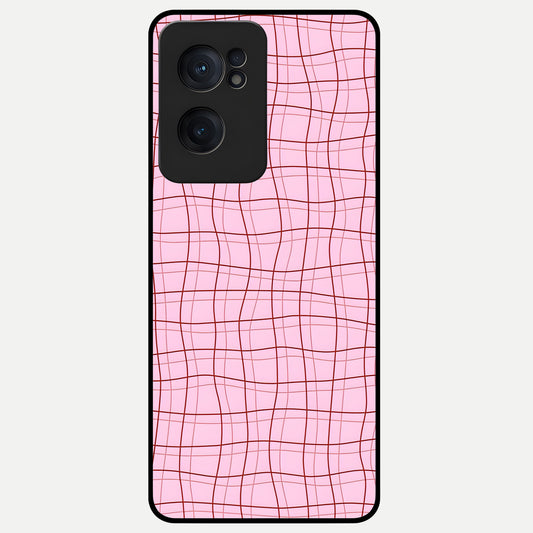  Soft Grid Bliss Glass Case For Oneplus Nord CE2 back cover – full design glossy printed glass finish