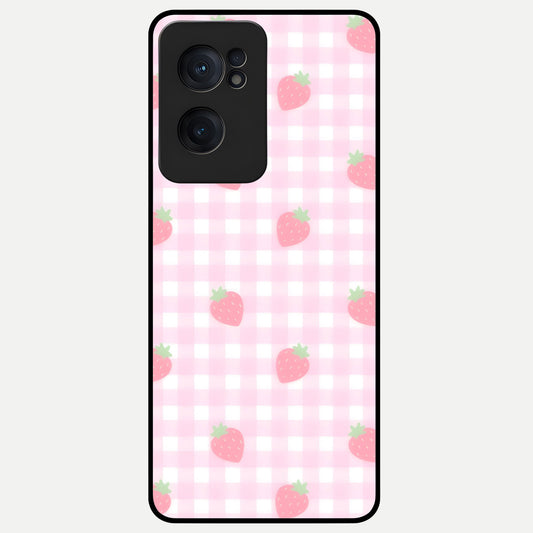  Strawberry Picnic Love Glass Case For Oneplus Nord CE2 back cover – full design glossy printed glass finish