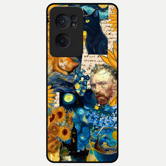  Sunflower Chic Mood Custom Name Glass Case For Oneplus Nord CE2 back cover – full design glossy printed glass finish
