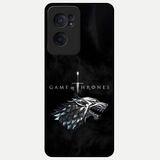  Throne Wolf Legacy Glass Case For Oneplus Nord CE2 back cover – full design glossy printed glass finish