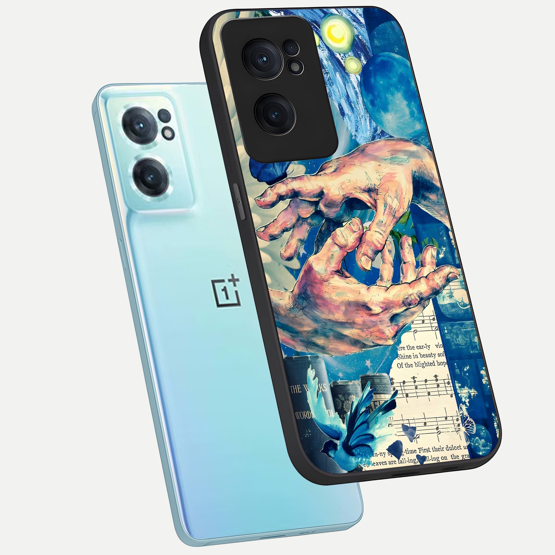  Aesthetic Divider phone case For Oneplus Nord CE2 showing premium glass back cover with detailed artwork