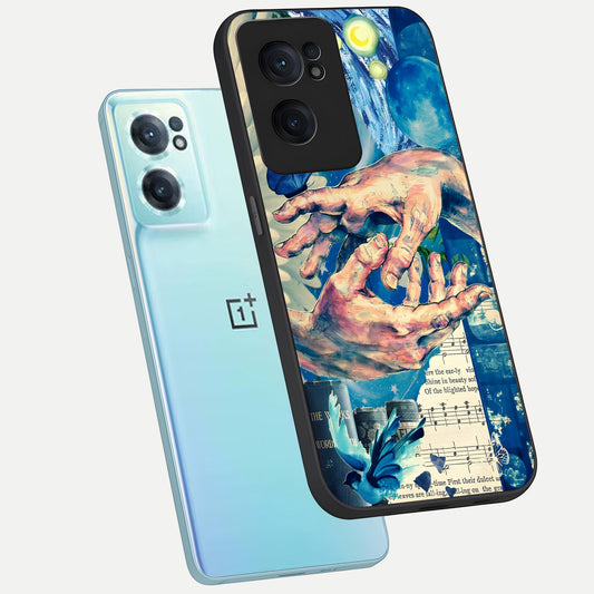  Aesthetic Divider phone case For Oneplus Nord CE2 showing premium glass back cover with detailed artwork