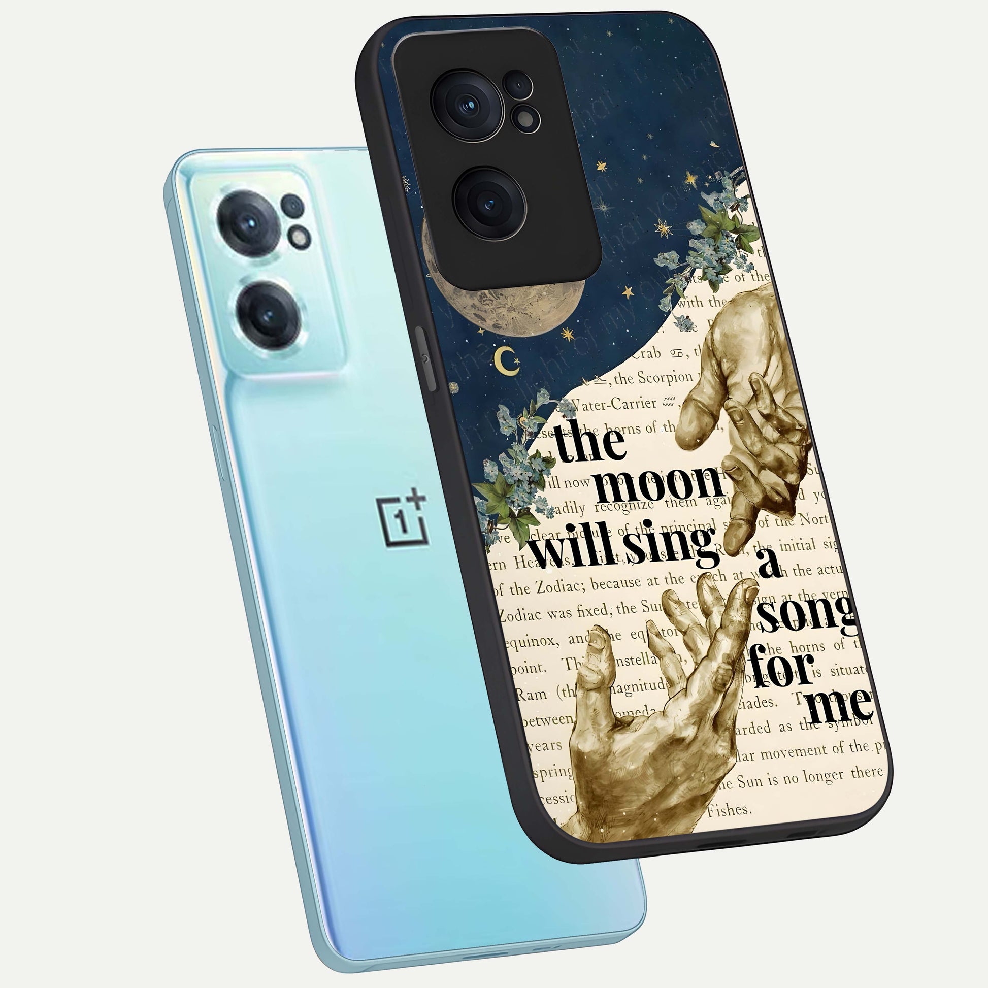  Aesthetic Divine phone case For Oneplus Nord CE2 showing premium glass back cover with detailed artwork