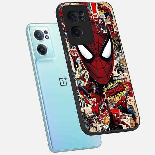  Aesthetic Wonder Spider phone case For Oneplus Nord CE2 showing premium glass back cover with detailed artwork