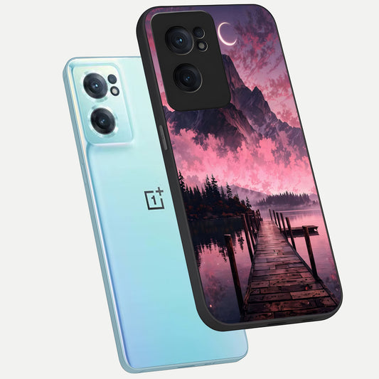  Beautiful Mountain View phone case For Oneplus Nord CE2 showing premium glass back cover with detailed artwork